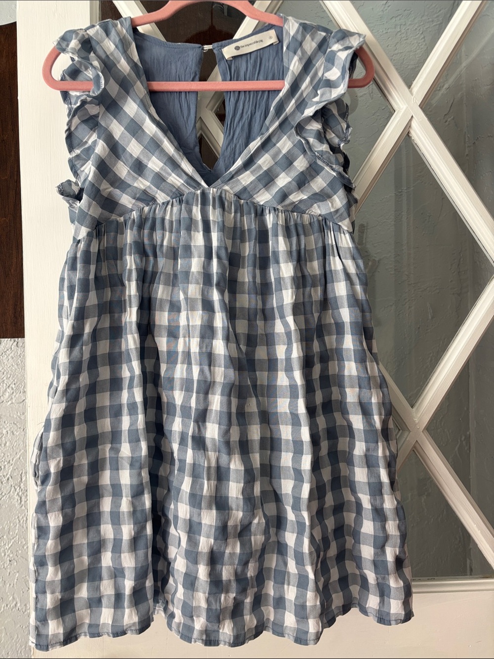 The Impeccable Pig Blue and White Gingham Dress